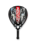 Niupipo 12K carbon diamond padel racket in red and black, front view