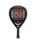 Niupipo 3K carbon diamond padel racket in black and red, front view