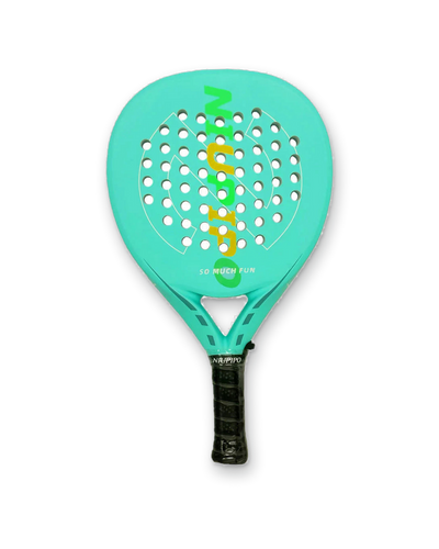 Niupipo carbon teardrop padel racket in mint, front view
