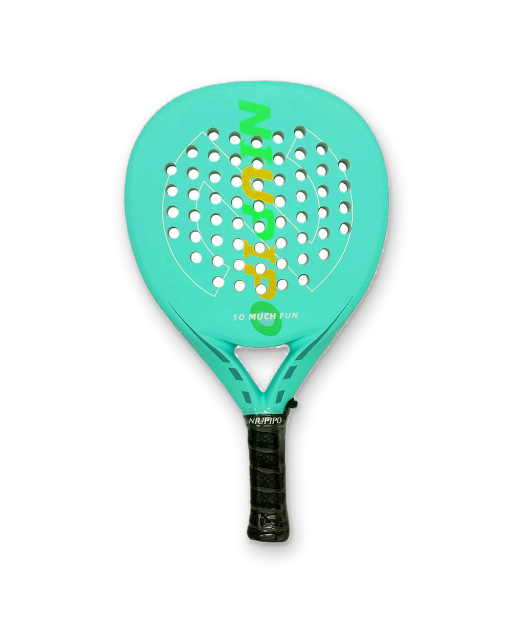 Niupipo carbon teardrop padel racket in mint, one of the two rackets in the couples set