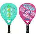 Niupipo couples padel racket set of 2: mint and pink carbon teardrop rackets side by side